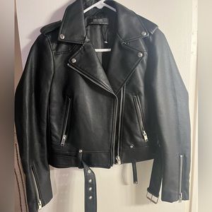 Black leather jacket